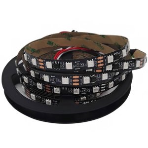 Світлодіодна стрічка RGB SMD5050, WS2811 чорна, з управлінням, IP20, 12 В, 60 діодів м, 1 м 