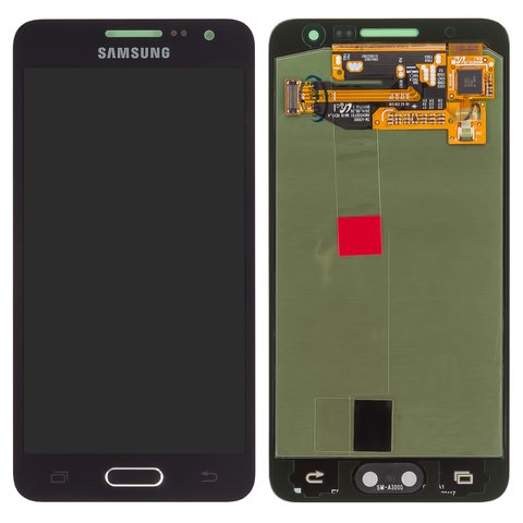 Дисплей для Samsung A300F Galaxy A3, A300H Galaxy A3; Samsung, чорний, Original, сервісне опаковання, #GH97 16747B