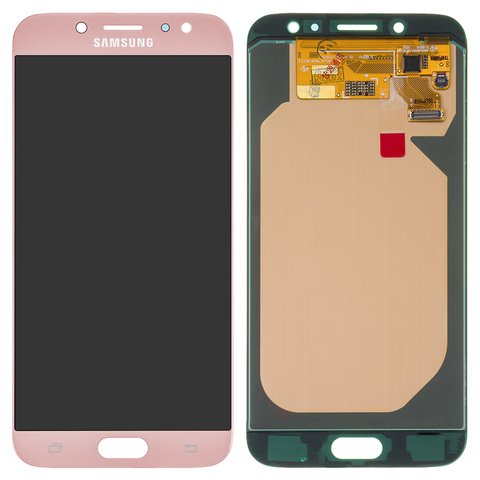 Дисплей для Samsung J730 Galaxy J7 2017 , рожевий, без рамки, Оригінал переклеєне скло 