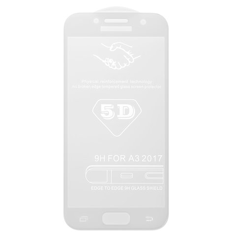 Захисне скло All Spares для Samsung A320 Galaxy A3 2017 , 5D Full Glue, білий, шар клею нанесений по всій поверхні