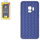 Чохол Baseus для Samsung G960 Galaxy S9, синій, плетений, пластик, #WISAS9-BV15