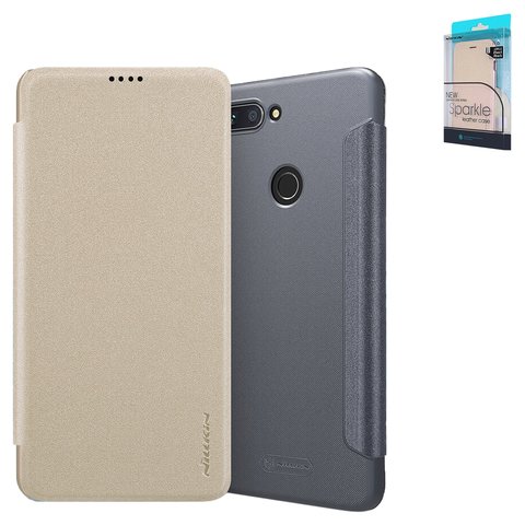 Чехол Nillkin Sparkle laser case для Xiaomi Mi 8 Lite 6.26", черный, книжка, пластик, PU кожа, M1808D2TG, #6902048166240