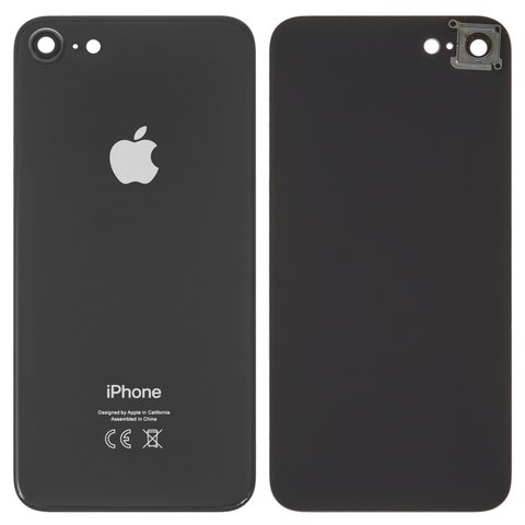 Задняя панель корпуса для iPhone 8, черная, со стеклом камеры, small hole