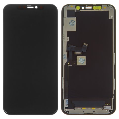 Дисплей для iPhone 11 Pro, чорний, з рамкою, Оригінал переклеєне скло 