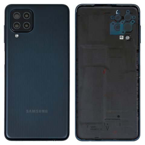 Задня панель корпуса для Samsung M225 Galaxy M22, чорна, із склом камери