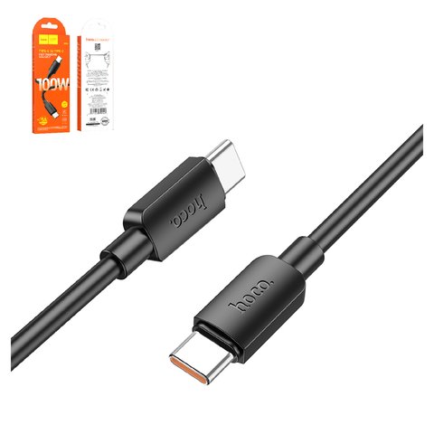 USB кабель Hoco X96, 2xUSB тип C, 100 см, 100 Вт, 5 А, черный, #6931474799142
