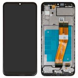 Дисплей для Samsung A037G Galaxy A03s, черный, с рамкой, Original (PRC), с желтым шлейфом, (162x72 mm)