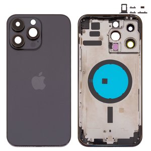 Корпус для iPhone 14 Pro Max, чорний, з тримачем SIM карти, з боковими кнопками, Original PRC , EU Version, space black