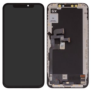 Дисплей для iPhone XS, черный, с рамкой, High Copy, AMOLED , GX OEM soft