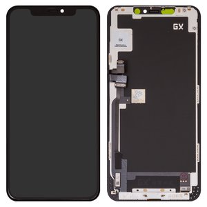 Дисплей для iPhone 11 Pro Max, черный, с рамкой, High Copy, AMOLED , GX OEM soft