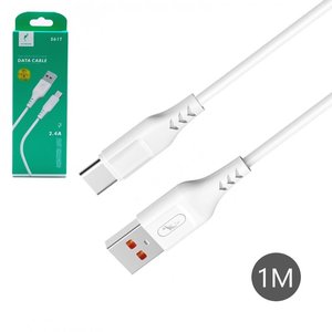 USB кабель SkyDolphin S61T, USB тип C, USB тип A, 100 см, 2,4 А, белый