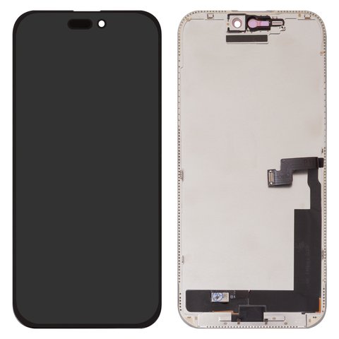 Дисплей для iPhone 16 Pro Max, черный, с рамкой, High Copy, без ошибки, OLED , ZY OLED OEM soft, 120Hz, diagnosable