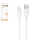 USB кабель Borofone BX113, USB тип-A, Lightning, 100 см, 2,4 А, білий, #6941991115400