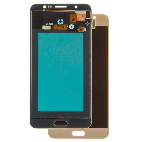LCD compatible with Samsung J710 Galaxy J7 2016 , golden, with light adjustable, Best copy, without frame, Copy, TFT  