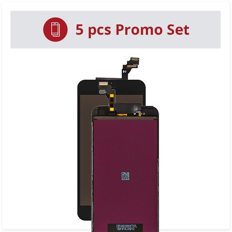 LCD compatible with Apple iPhone 6 Plus, black, with frame, AAA, Tianma, 5 pcs promo set 