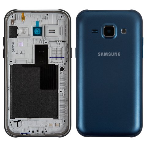 Housing compatible with Samsung J100H DS Galaxy J1, dark blue 