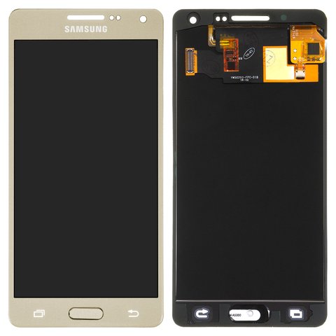 Pantalla LCD puede usarse con Samsung A500 Galaxy A5, dorado, con ajuste de brillo, Best copy, sin marco, Copy, TFT 
