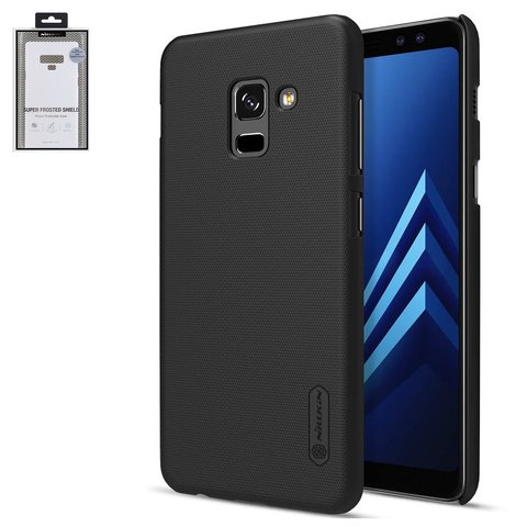 Case Nillkin Super Frosted Shield compatible with Samsung A730 Galaxy A8+ 2018 , black, with support, matt, plastic  #6902048152731