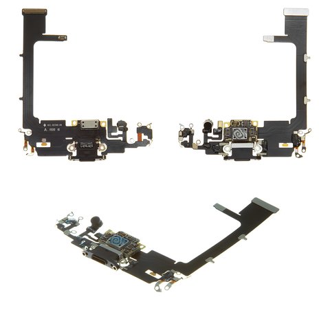 Cable flex puede usarse con iPhone 11 Pro, del conector de carga, del conector de auriculares, gris, con micrófono, con componentes, PRC
