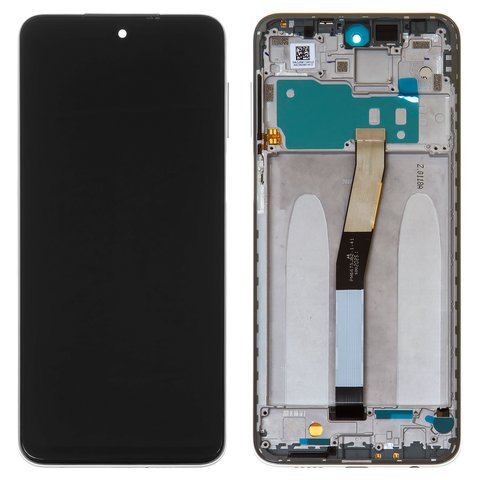Pantalla LCD puede usarse con Xiaomi Redmi Note 9 Pro, Redmi Note 9S, blanco, con marco, High Copy, M2003J6B2G, M2003J6A1G