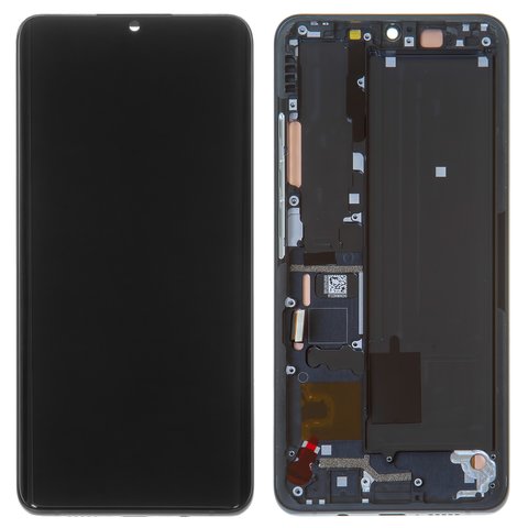 LCD compatible with Xiaomi Mi Note 10, Mi Note 10 Lite, Mi Note 10 Pro, black, with frame, Original PRC , M2002F4LG 