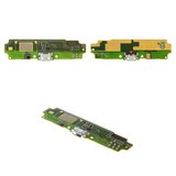 Flat Cable compatible with Xiaomi Redmi 4A, (charge connector, with microphone, with components, Original (PRC), charging board, 2016117)