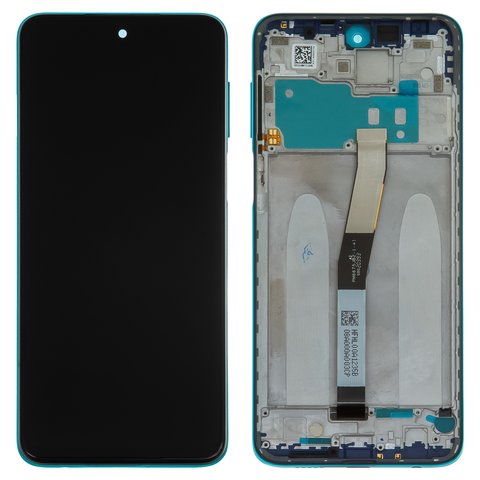 Pantalla LCD puede usarse con Xiaomi Redmi Note 9 Pro, Redmi Note 9S, azul, con marco, Original PRC 