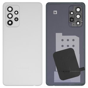 Panel trasero de carcasa puede usarse con Samsung A528 Galaxy A52s 5G, blanco, con vidrio de cámara