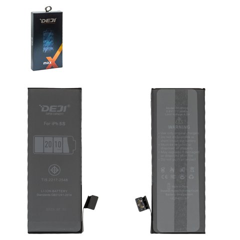 Аккумулятор Deji для Apple iPhone 5S, Li ion, 3,8 В, 2010 мАч, повышенная ёмкость, original IC