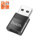 Adapter Hoco UA17, (USB type C to USB 2.0 type A, USB type-A, USB type C, gray) #6931474762009