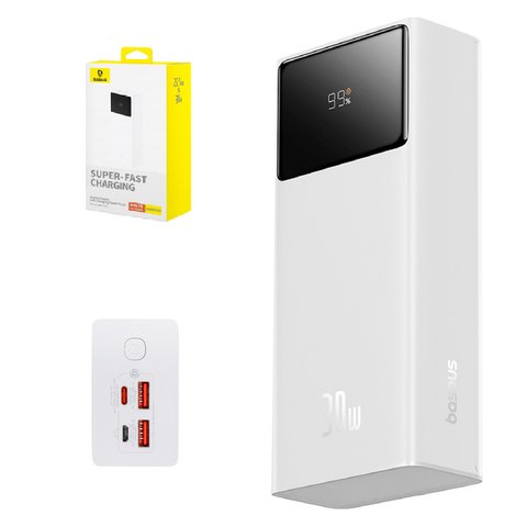 Power Bank Baseus Star Lord Digital, 30000 mAh, 30 W, white, Power Delivery PD #P10022905213 00