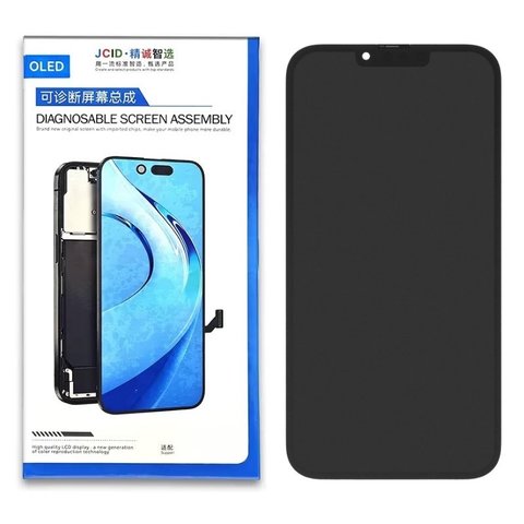 LCD JCID compatible with iPhone 13 Pro Max, black, with frame, without error, OLED  soft, Diagnosable, 120Hz 