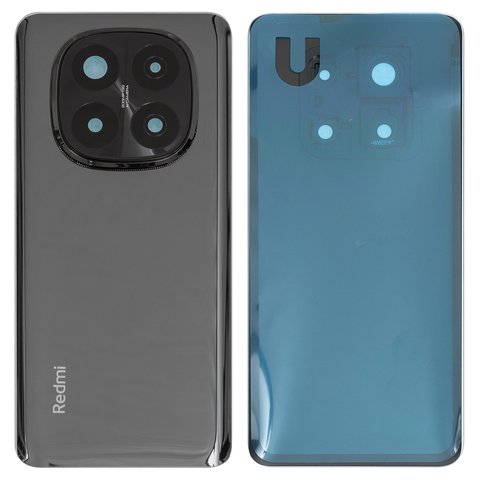 Housing Back Cover compatible with Xiaomi Redmi Note 14 Pro Plus 5G India , black, with camera lens, titan black 