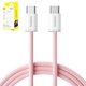 Cable USB Baseus Dynamic 4, 2xUSB tipo-C, 100 cm, 100 W, rosado, con revestimiento de nylon, #P10381400411-00