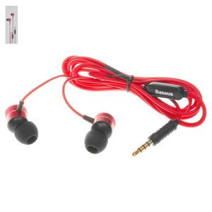 Гарнітура Baseus H04, вакуумна, червона, TRRS 3.5 мм, #NGH04 09