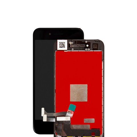 LCD compatible with iPhone 7, black, with frame, PRC 