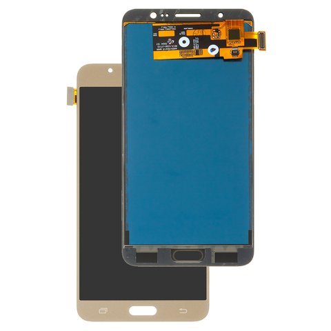 LCD compatible with Samsung J710 Galaxy J7 2016 , golden, without adjustment of light, without frame, Copy, TFT  