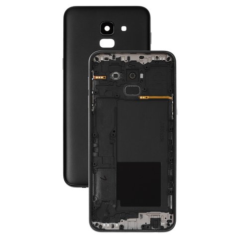 Housing Back Cover compatible with Samsung J600F Galaxy J6, black 