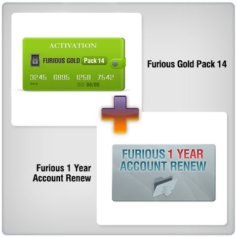 Furious 1 Year Account Renew + Furious Gold Pack 14