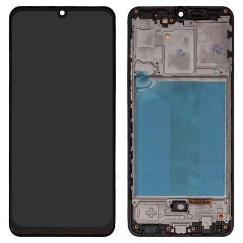 LCD compatible with Samsung A315 Galaxy A31, black, with frame, High Copy, original LCD size, OLED  