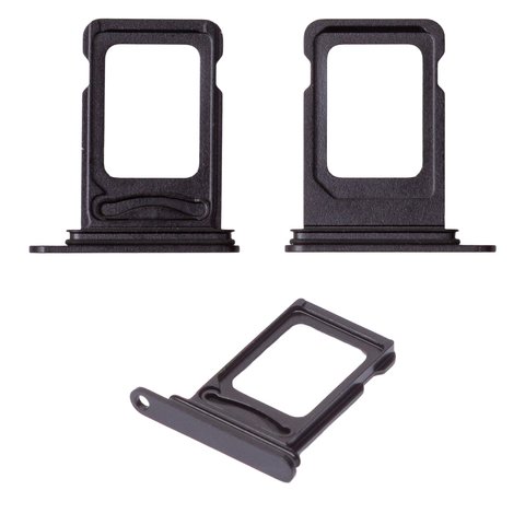 SIM Card Holder compatible with iPhone 15, iPhone 15 Plus, black, single sim 