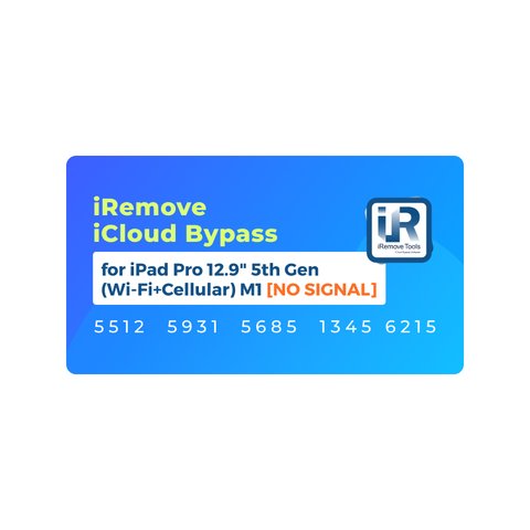 iRemove iCloud Bypass for iPad Pro 12.9 inch 5th Gen Wi Fi+Cellular  M1 [NO SIGNAL]
