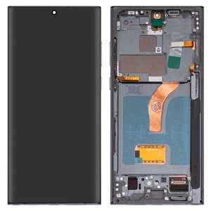 LCD compatible with Samsung S908B Galaxy S22 Ultra 5G, green, with frame, High Copy, OLED  