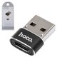Adaptador Hoco UA6, USB tipo-A, USB tipo C, negro