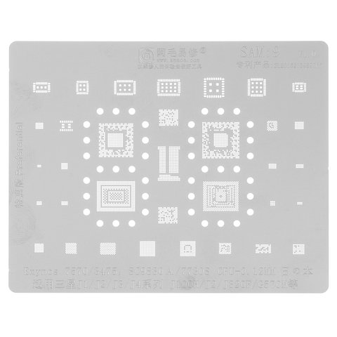 Plantilla BGA SAM:9 puede usarse con Samsung J100H DS Galaxy J1, SC9830A, SC7730S, Exynos 7570, Exynos 3475, 34 in 1