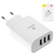 Adaptador de red Baseus NRT-DY035, 12 W, blanco, con LCD, 3 puertos, #CCALL-BH02