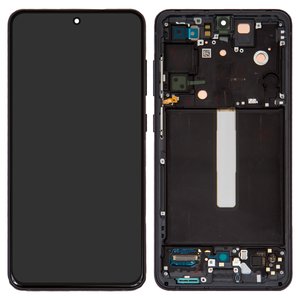 Pantalla LCD puede usarse con Samsung G990B Galaxy S21 FE 5G, negro, con marco, Original PRC 