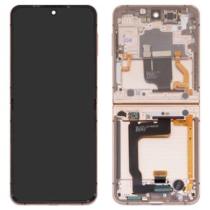 Pantalla LCD puede usarse con Samsung F721 Galaxy Flip4, dorado, con marco, Original PRC 