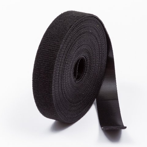 Cinta de velcro para cable, negro, 15 mm, 5 m, cinta velcro