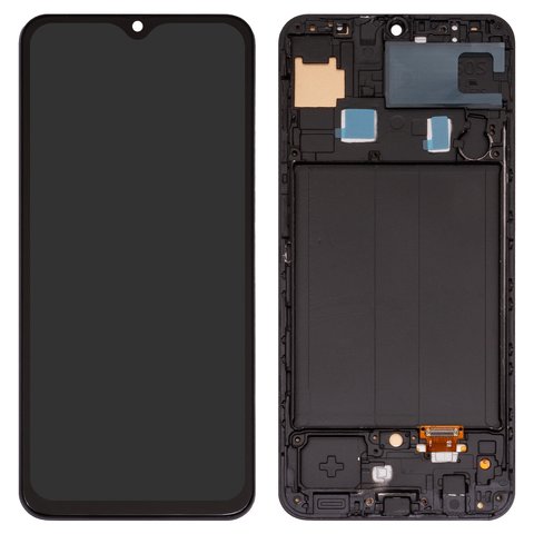 Pantalla LCD puede usarse con Samsung A305F DS Galaxy A30, A505F DS Galaxy A50, A507F DS Galaxy A50s, negro, con marco, Copy, TFT 